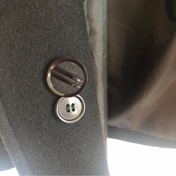 Black Wool Coat, Faux Fur & Leopard-Lined Hood, Size 12P - Picture 7 of 10